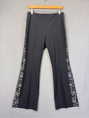 Vintage Y2K Fairy Grunge Whimsical Beaded Embroidered Karen Kane Flare Pants, 10